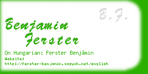 benjamin ferster business card